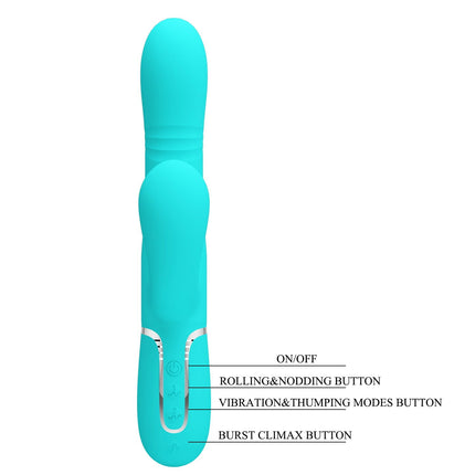 Pretty Love - Maviana - Rabbit Vibrator - Turquoise-Erotiekvoordeel.nl