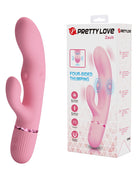 Pretty Love - Zach - Rabbit Vibrator met Vierzijdige Klopfunctie - Roze-Erotiekvoordeel.nl
