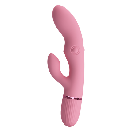 Pretty Love - Zach - Rabbit Vibrator met Vierzijdige Klopfunctie - Roze-Erotiekvoordeel.nl