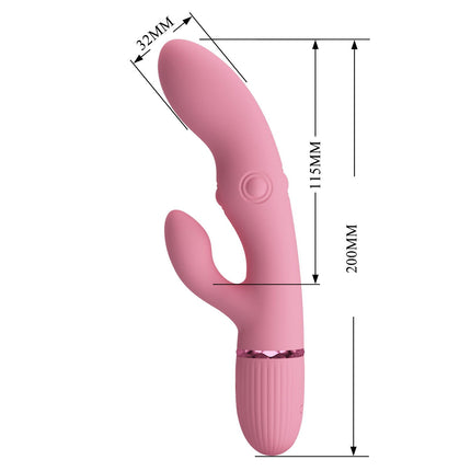Pretty Love - Zach - Rabbit Vibrator met Vierzijdige Klopfunctie - Roze-Erotiekvoordeel.nl