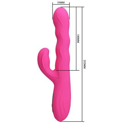 Pretty Love - Winters - Rabbit Vibrator met Golf Beweging en LED Display - Roze-Erotiekvoordeel.nl