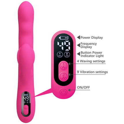 Pretty Love - Winters - Rabbit Vibrator met Golf Beweging en LED Display - Roze-Erotiekvoordeel.nl