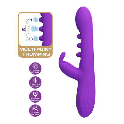 Pretty Love - Sabien - Rabbit Vibrator met LED Display - Paars-Erotiekvoordeel.nl