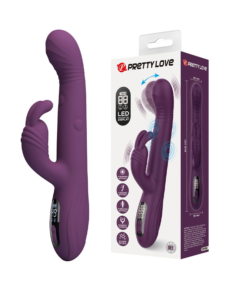 Pretty Love - Dee - Rabbit Vibrator met LED Display - Paars-Erotiekvoordeel.nl