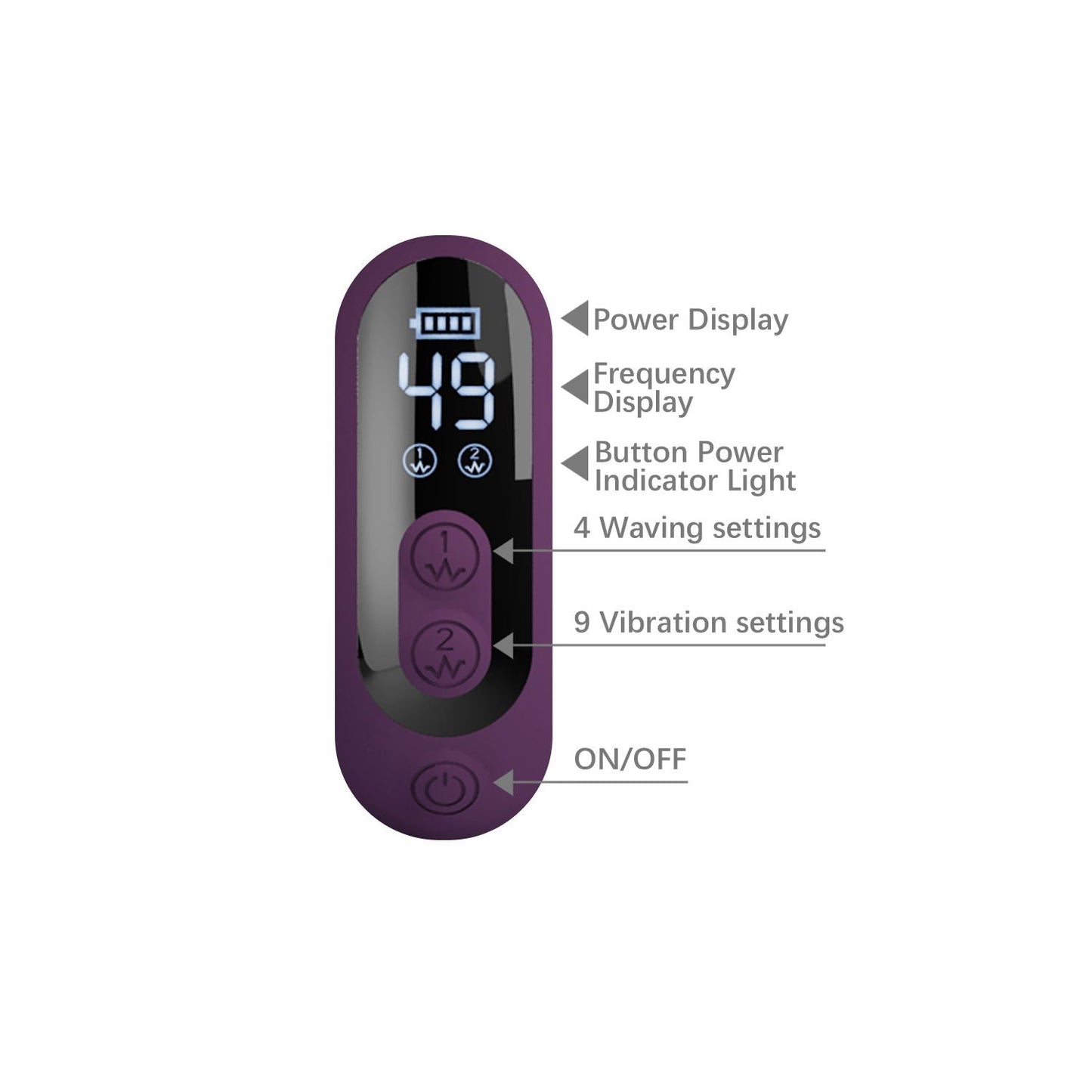 Pretty Love - Dee - Rabbit Vibrator met LED Display - Paars-Erotiekvoordeel.nl