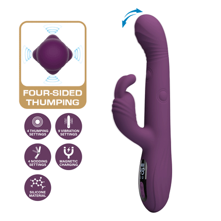 Pretty Love - Dee - Rabbit Vibrator met LED Display - Paars-Erotiekvoordeel.nl