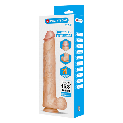 Pretty Love - Pat - Super Grote Dildo - 40 cm - Lichte Huidskleur-Erotiekvoordeel.nl