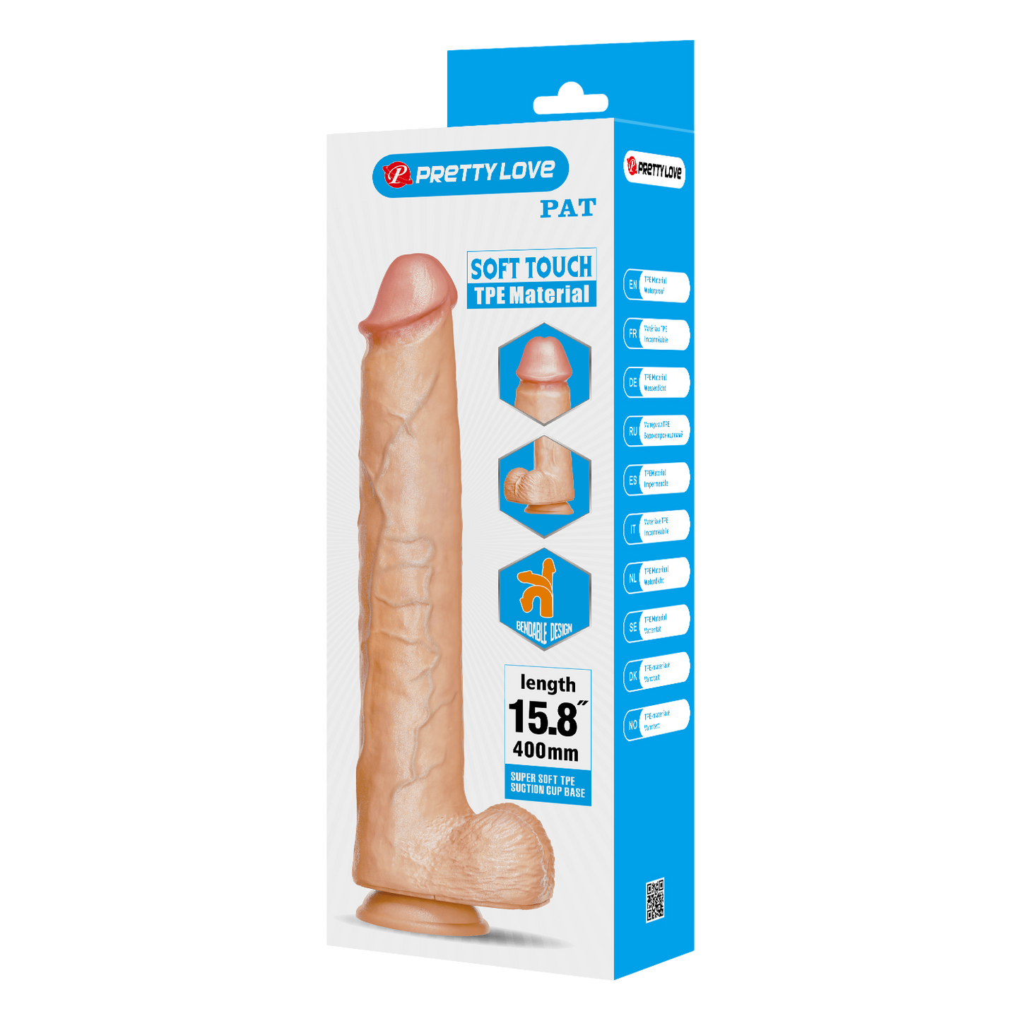 Pretty Love - Pat - Super Grote Dildo - 40 cm - Lichte Huidskleur-Erotiekvoordeel.nl