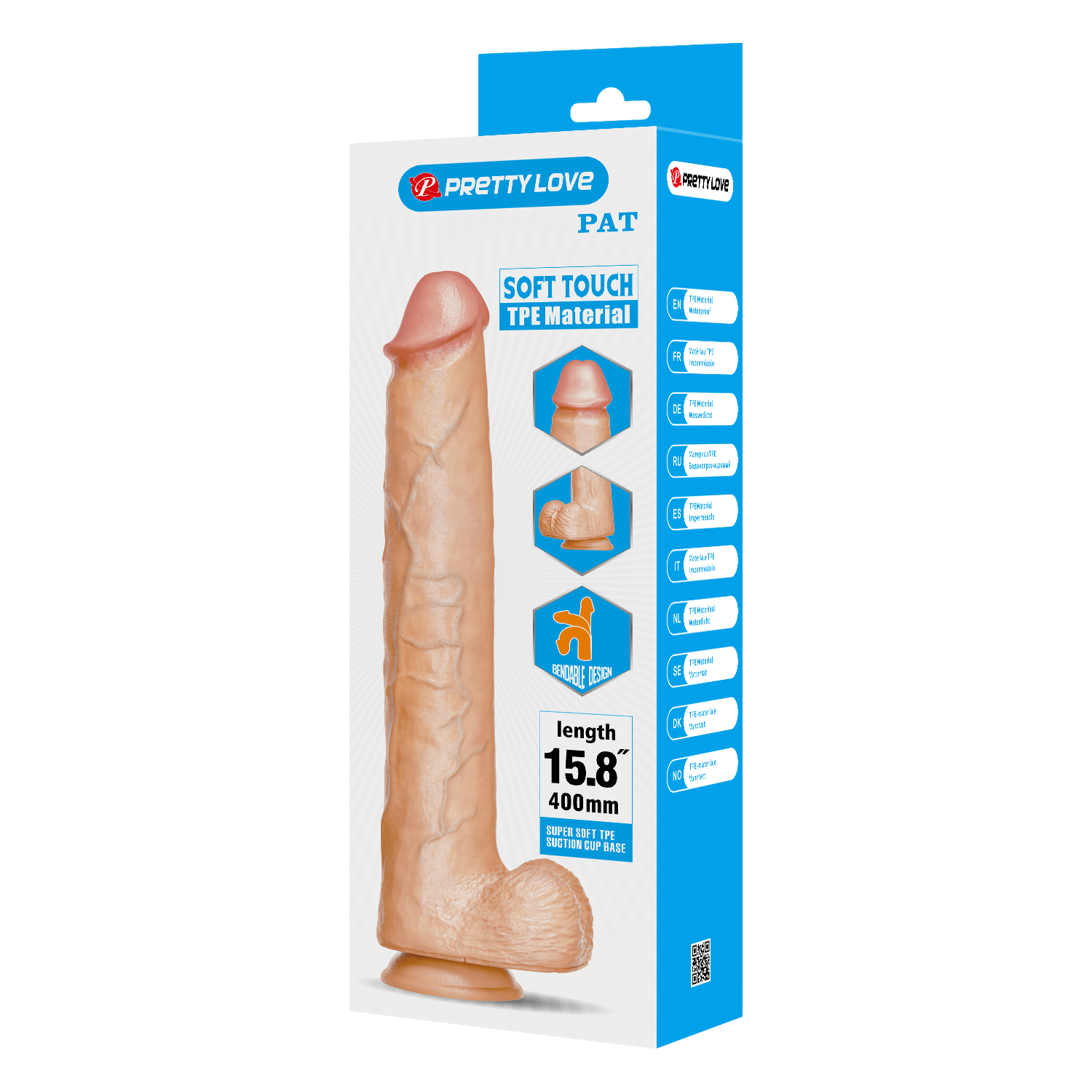 Pretty Love - Pat - Super Grote Dildo - 40 cm - Lichte Huidskleur-Erotiekvoordeel.nl