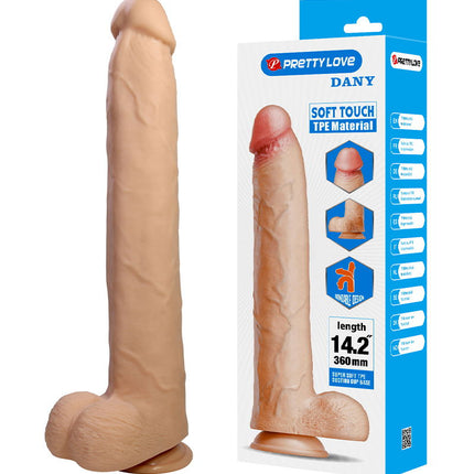 Pretty Love - Dany - Super Grote Dildo - 36 cm - Lichte Huidskleur-Erotiekvoordeel.nl