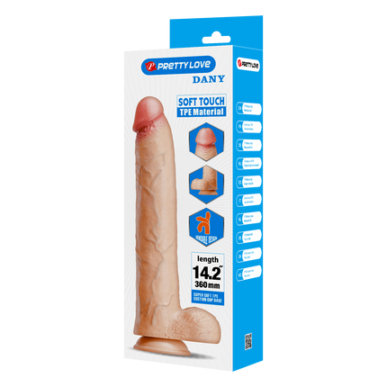 Pretty Love - Dany - Super Grote Dildo - 36 cm - Lichte Huidskleur-Erotiekvoordeel.nl