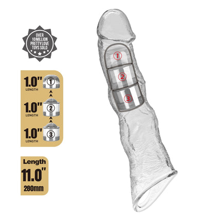 Pretty Love - Verlengende Penis Sleeve - 28 cm - Transparant-Erotiekvoordeel.nl