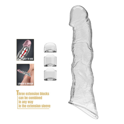 Pretty Love - Verlengende Penis Sleeve - 28 cm - Transparant-Erotiekvoordeel.nl