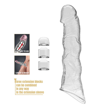 Pretty Love - Verlengende Penis Sleeve - 28 cm - Transparant-Erotiekvoordeel.nl