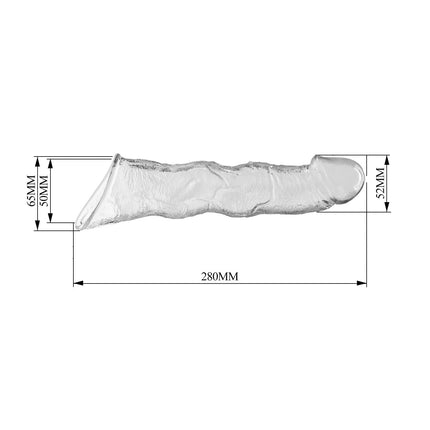 Pretty Love - Verlengende Penis Sleeve - 28 cm - Transparant-Erotiekvoordeel.nl