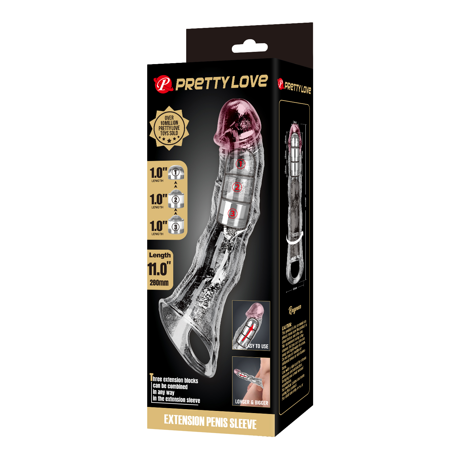 Pretty Love - Verlengende Penis Sleeve - 28 cm - Transparant-Erotiekvoordeel.nl