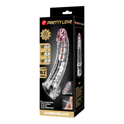 Pretty Love - Verlengende Penis Sleeve - 26 cm - Transparant-Erotiekvoordeel.nl