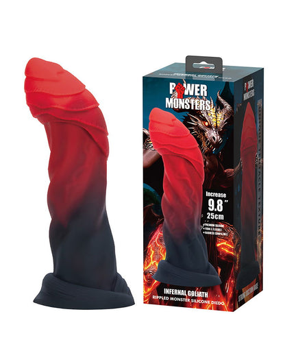 Power Monsters - Infernal Goliath - Monster Dildo - 25 cm - Zwart/Rood-Erotiekvoordeel.nl