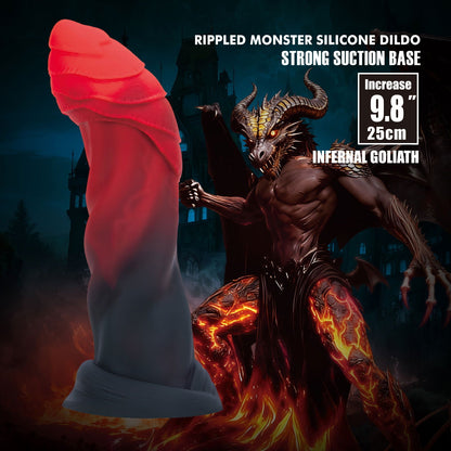 Power Monsters - Infernal Goliath - Monster Dildo - 25 cm - Zwart/Rood-Erotiekvoordeel.nl