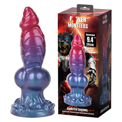 Power Monsters - Eldritch Sentinel - Monster Dildo - 24 cm - Rood/Blauw/Paars-Erotiekvoordeel.nl