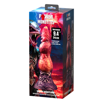 Power Monsters - Savage BeastLord - Monster Dildo - 24 cm - Oranje/Rood/Goud-Erotiekvoordeel.nl