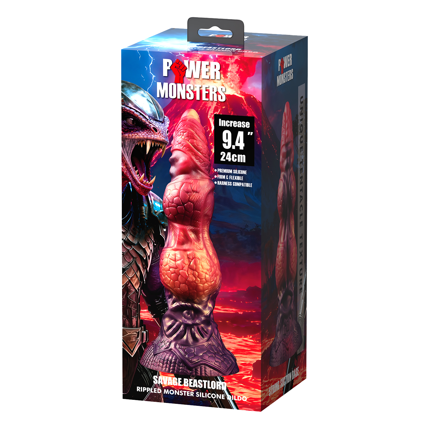 Power Monsters - Savage BeastLord - Monster Dildo - 24 cm - Oranje/Rood/Goud-Erotiekvoordeel.nl