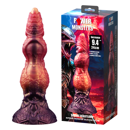 Power Monsters - Savage BeastLord - Monster Dildo - 24 cm - Oranje/Rood/Goud-Erotiekvoordeel.nl