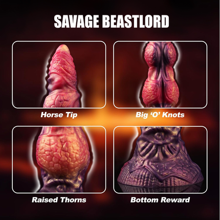 Power Monsters - Savage BeastLord - Monster Dildo - 24 cm - Oranje/Rood/Goud-Erotiekvoordeel.nl
