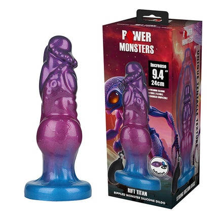 Power Monsters - Rift Titan - Opblaasbare Monster Dildo - 24 cm - Paars/Blauw-Erotiekvoordeel.nl