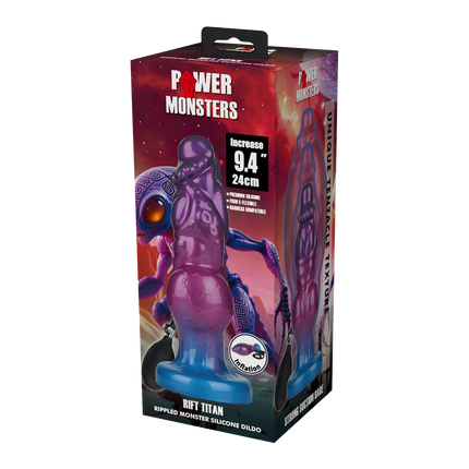 Power Monsters - Rift Titan - Opblaasbare Monster Dildo - 24 cm - Paars/Blauw-Erotiekvoordeel.nl