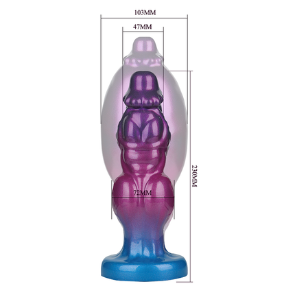 Power Monsters - Rift Titan - Opblaasbare Monster Dildo - 24 cm - Paars/Blauw-Erotiekvoordeel.nl