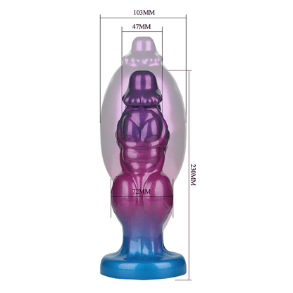 Power Monsters - Rift Titan - Opblaasbare Monster Dildo - 24 cm - Paars/Blauw-Erotiekvoordeel.nl