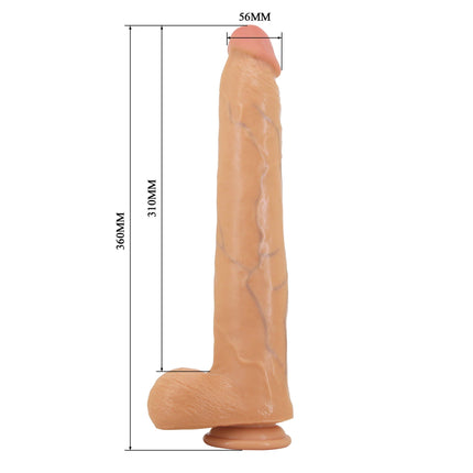 Pretty Love - Ansel - Super Grote Dildo - TPE - 36 cm - Lichte Huidskleur-Erotiekvoordeel.nl
