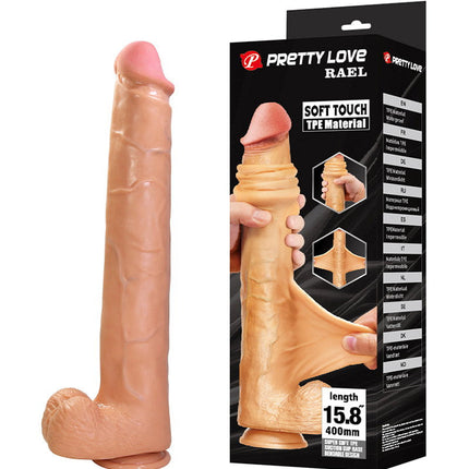 Pretty Love - Rael - Super Grote Dildo - TPE - 40 cm - Lichte Huidskleur-Erotiekvoordeel.nl