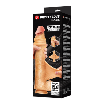 Pretty Love - Rael - Super Grote Dildo - TPE - 40 cm - Lichte Huidskleur-Erotiekvoordeel.nl