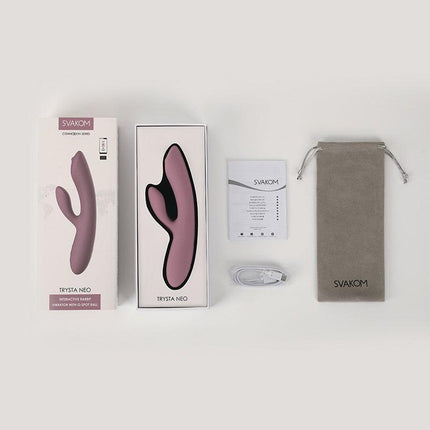 SVAKOM - Trysta Neo - Interactieve Rabbit Vibrator met G-Spot Balletje - Pink-Erotiekvoordeel.nl