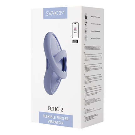 SVAKOM - Echo 2 - Flexibele Vinger Vibrator - App Control - Sky Blue-Erotiekvoordeel.nl