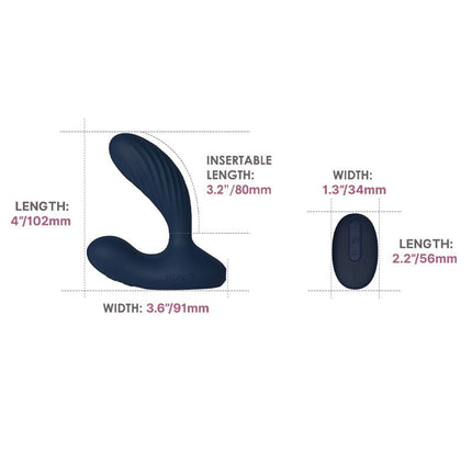 Svakom - Connexion Series Vick Neo 2 - Prostaat Vibrator - App Control - Donkerblauw-Rimbastore.com