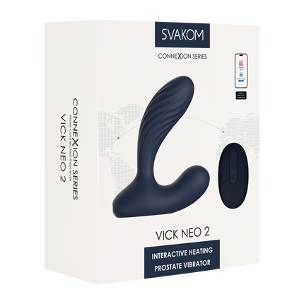 Svakom - Connexion Series Vick Neo 2 - Prostaat Vibrator - App Control - Donkerblauw-Rimbastore.com