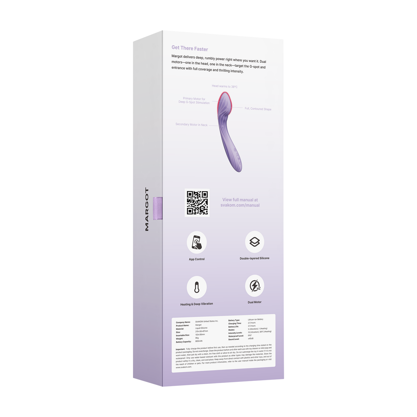 Svakom - Margot – G-spot Vibrator - Dubbele Motor - App Control – Lila-Erotiekvoordeel.nl