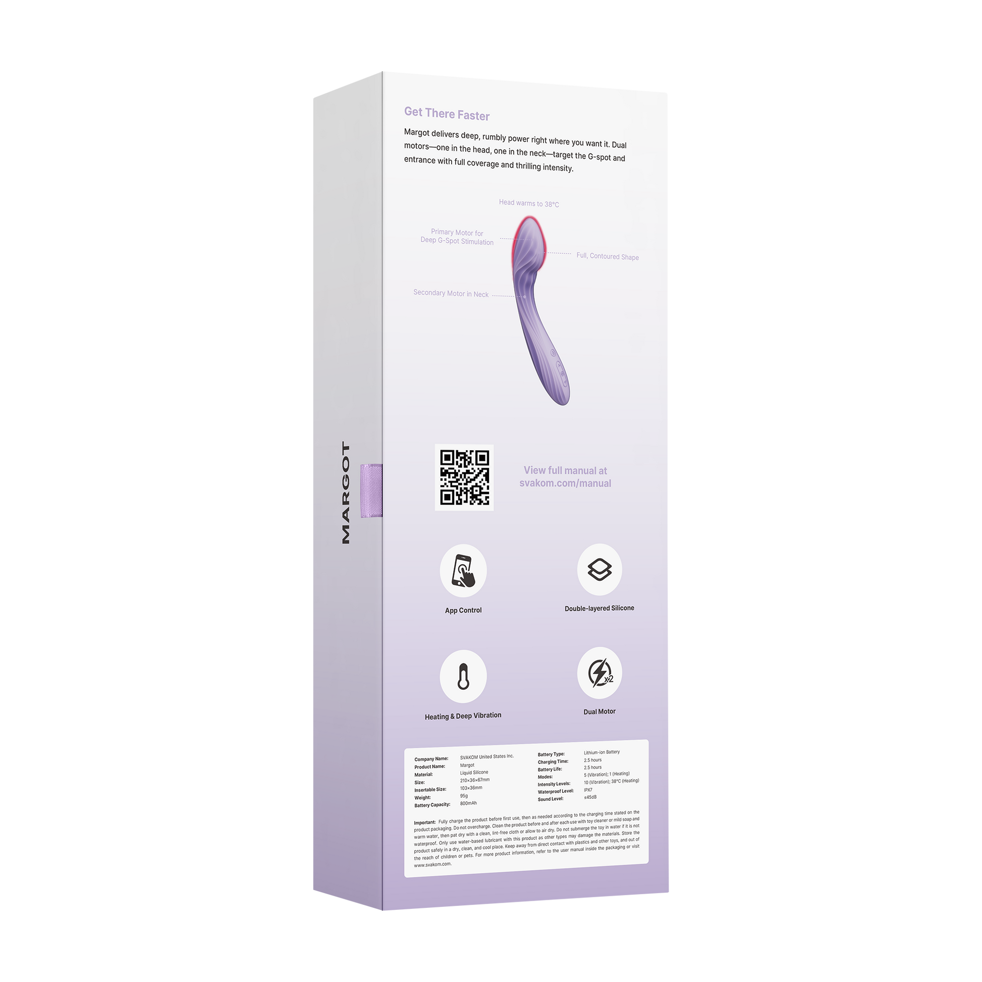 Svakom - Margot – G-spot Vibrator - Dubbele Motor - App Control – Lila-Erotiekvoordeel.nl