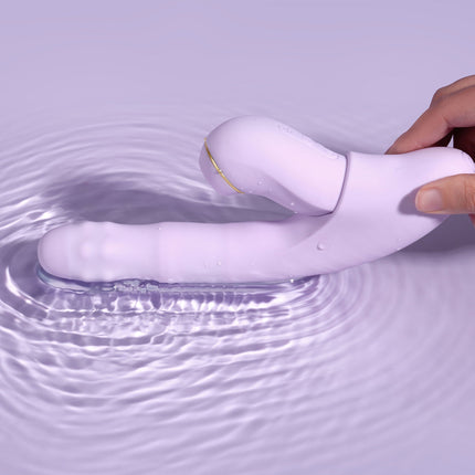 Svakom - DuoGlow – Stotende en Roterende Kralen Vibrator met Pulserende`Stimulator – Lila-Rimbastore.com