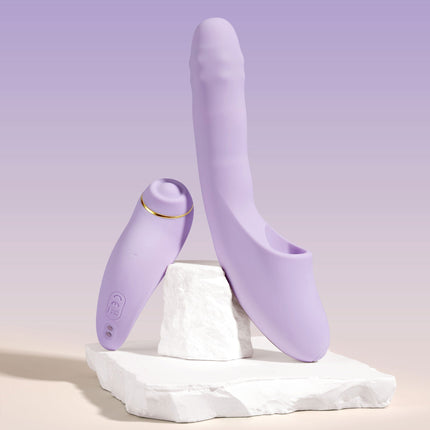 Svakom - DuoGlow – Stotende en Roterende Kralen Vibrator met Pulserende`Stimulator – Lila-Rimbastore.com