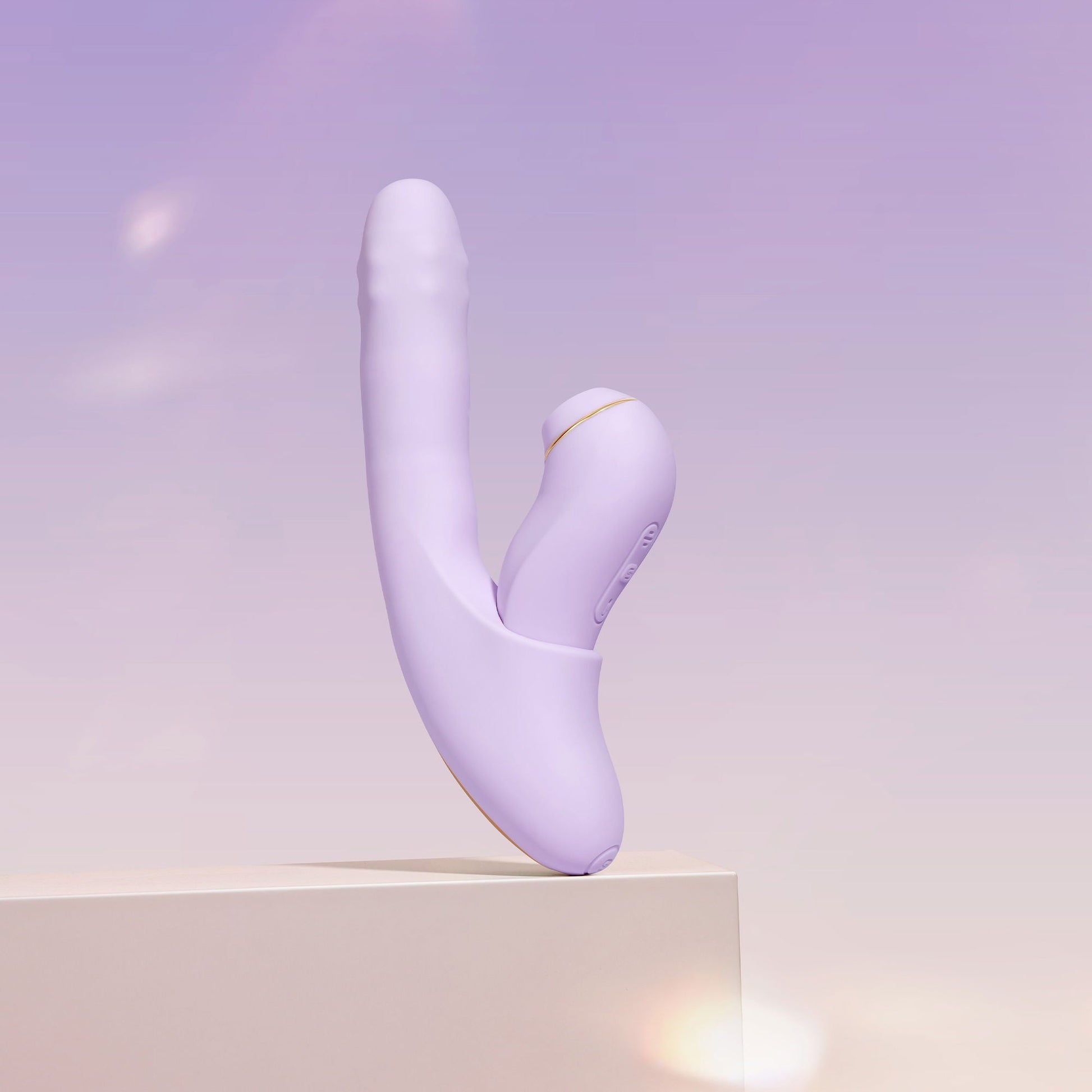 Svakom - DuoGlow – Stotende en Roterende Kralen Vibrator met Pulserende`Stimulator – Lila-Rimbastore.com