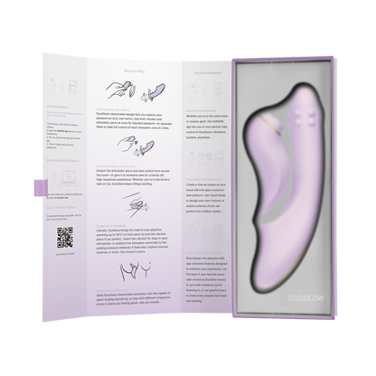 Svakom - DuoGlow – Stotende en Roterende Kralen Vibrator met Pulserende`Stimulator – Lila-Rimbastore.com