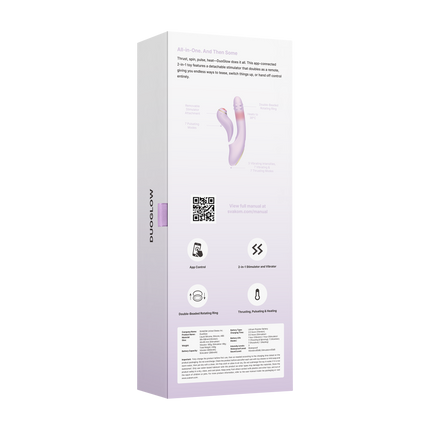 Svakom - DuoGlow – Stotende en Roterende Kralen Vibrator met Pulserende`Stimulator – Lila-Rimbastore.com