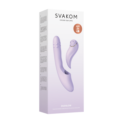 Svakom - DuoGlow – Stotende en Roterende Kralen Vibrator met Pulserende`Stimulator – Lila-Rimbastore.com