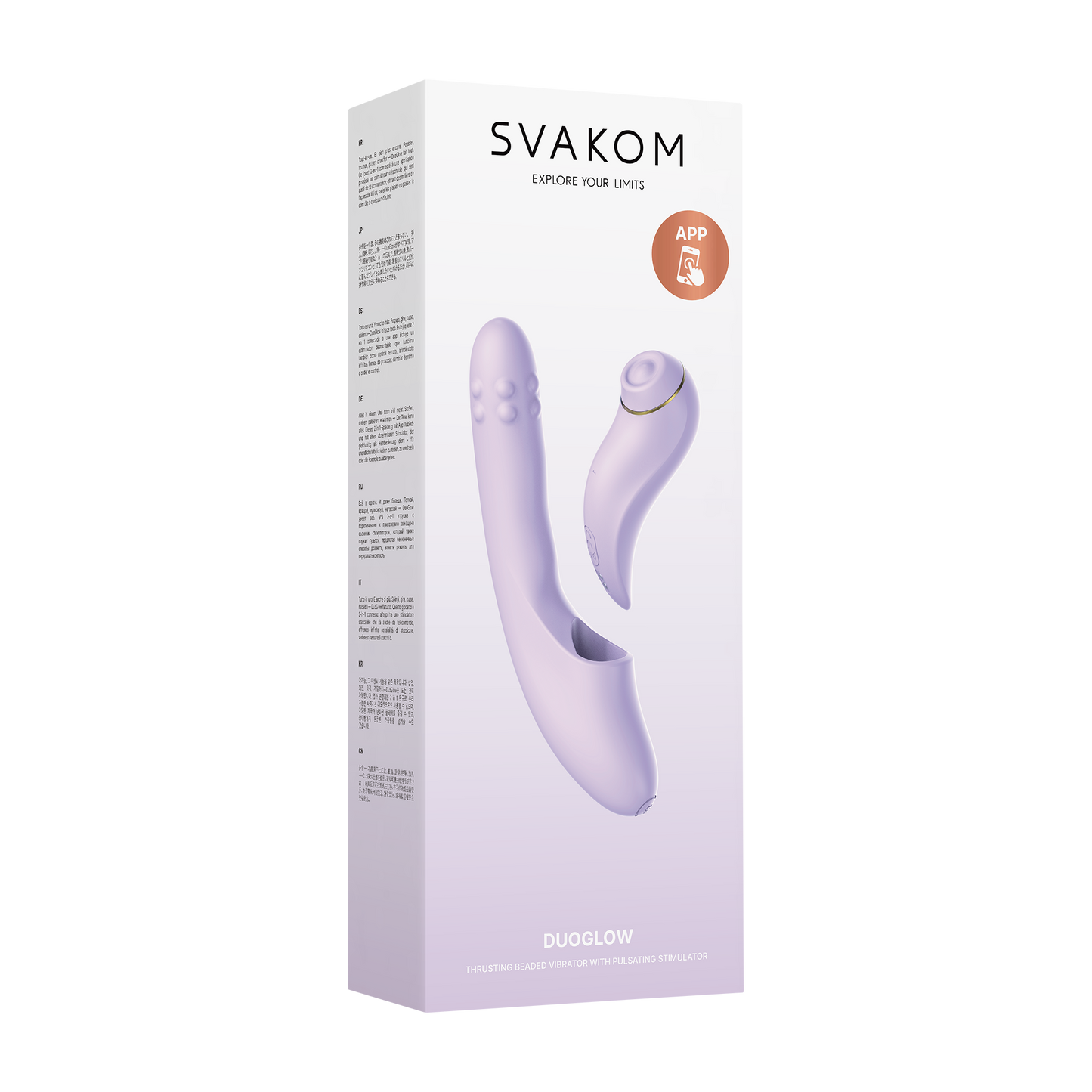 Svakom - DuoGlow – Stotende en Roterende Kralen Vibrator met Pulserende`Stimulator – Lila-Rimbastore.com