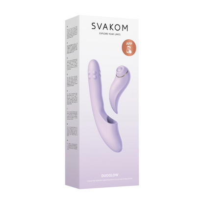 Svakom - DuoGlow – Stotende en Roterende Kralen Vibrator met Pulserende`Stimulator – Lila-Rimbastore.com