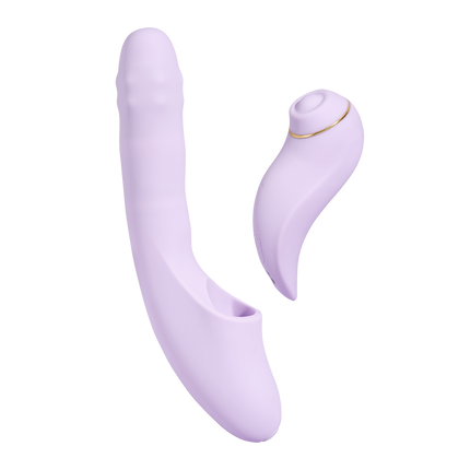 Svakom - DuoGlow – Stotende en Roterende Kralen Vibrator met Pulserende`Stimulator – Lila-Rimbastore.com